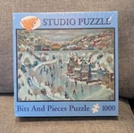 Bits & 1000 Studio Puzzle Boathouse Snow Winter Ice Skating New. Fixed Price $10.49.