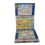 Jan Van Haasteren Jumbo Jigsaw Puzzle Lot 1000 Pcs Usa Zoo Beach 1646 01491 1652. Fixed Price $69.97.