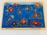 Melissa & Doug Magnetic Fishing Game Wooden Puzzle Sea Animals #17 Missing Pole. Fixed Price $7.00.