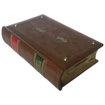 Antique 19THC Primitive Carved Wood Book Form Bank Money Box. Fixed Price $345.00.