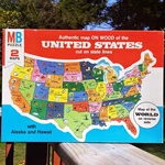 Vtg 1975 Nos Milton Bradley Mb Wood Puzzle Map Us United States Childs Toy. Fixed Price $29.95.