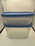 Lot Of Tupperware Modular Mate 1612 Blue Lid 1616-9 Storage And 1611-15 2CUP. Fixed Price $12.00.