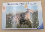 Ravensburger Jigsaw Puzzle 500 Pcs #14603 Dog In Flower Meadow. Factory Sealed. Fixed Price $9.99.