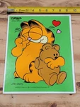 Vtg Jim Davis 1978 Garfield & Pooky Playskool Pieces Puzzle Frame Tray 250-1. Fixed Price $9.25.