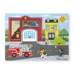 Melissa And Doug Wooden Sound Puzzle Fire Station 8 Pieces For Kids 2 Years Up. Fixed Price $19.09.