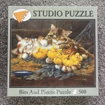 Bits And Pieces 500 Puzzle Siesta Kittens Ducklings Cute. Fixed Price $14.99.
