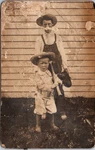 Rppc Postcard Young Boys Baseball Bat Overalls Straw Hats Americana C1920. Fixed Price $26.24.