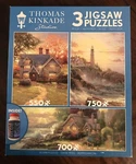 New Thomas Kinkade Studio Jigsaw Landscapes 3 Puzzles One Nib Sealed. Fixed Price $16.00.