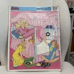 1985 Mattel Extra Thick Frame Tray Puzzle Golden Barbie Sleep Over Party New. Fixed Price $22.99.