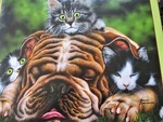 Sunsout 550 Pc.marilyn Barkhouse Art Puzzle "the Babysitter 15.5" X 18". Fixed Price $12.95.