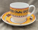 Mary Engelbreit Everyone Needs Their Own Spot Dog Ceramic Cup & Saucer In Box. Fixed Price $14.95.