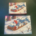 Smurf Rar Vintage 1983 Puzzle 100 Pc Milton Bradley Mb #4190-3 Sledding Complete. Fixed Price $10.99.