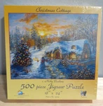 New Christmas Cottage By Nicky Boehme 500 Piece Jigsaw Puzzle 18"X24" Winter. Fixed Price $14.99.