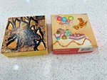 2 Springbok Mini Puzzles - Butterflies & Happy Birthday, Live It Up. Fixed Price $12.00.