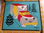 Vintage Playskool Truck #360-14 Wooden 18 Piece Puzzle Includes Cardboard Tray. Fixed Price $49.99.