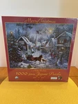 New Sunsout Merry Christmas Nicky Boehme 1000 Piece Jigsaw Puzzle 20 X 27. Fixed Price $11.25.