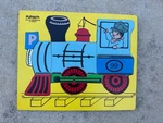 Vtg 1970S Playskool Wooden Tray Puzzle Train Locomotive 13 Piece 275-34. Fixed Price $18.99.