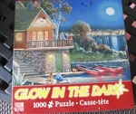 1,000 Piece George Kovach Puzzle "lakeside Memories" 20" X 27" Glow In The Dark. Fixed Price $14.95.