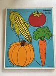 Playskool Vintage Wooden Puzzle Favorite Vegetables Made Usa 4 Pc #180-10. Fixed Price $10.23.