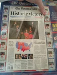 Barack Obama Historic Victory Boston Globe Puzzle 550 Piece 18X24 White Mountain. Fixed Price $24.99.