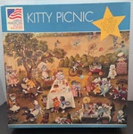 Vtg 1994 Great American Puzzle Factory Kitty Picnic 18X24 Cats Rare Hard Find. Fixed Price $65.00.