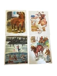 Lot 5 Vintage Playskool Puzzles - Dog, Horses, Jack Beanstalk, Rhino Stay Tray. Fixed Price $19.00.