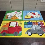 4 Vintage Playskool Kids Wood Puzzles 1970'S Rabbit Barn Car Truck Animals. Fixed Price $39.99.