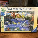 Y2K Vtg 2001 Ravensburger Puzzle Super Piece Pond Party Complete Frogs 7+. Fixed Price $12.48.