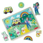 Wooden Peg Puzzle 6 Piece Light Activated Sound Toddler Melissa Doug 2-5 Rachel. Fixed Price $20.00.
