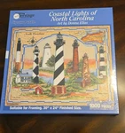 Donna Elias Heritage Puzzles Inc. Jigsaw Coastal Lights Of North Carolina. Fixed Price $25.00.