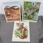 Playskool Frame Tray Jigsaw Puzzle Set Of 3 - Zebra Elephant Tiger Leopard 1960S. Fixed Price $11.99.