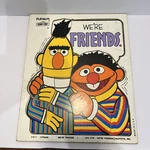 Vintage Playskool Sesame Street We're Friends #315-17 Wooden Puzzle 13 Pc 1976. Fixed Price $15.00.