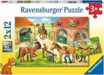 New & Sealed Ravensburger Happy Day At The Stables 2X12 Pc Jigsaw Puzzles. Fixed Price $15.95.