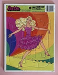 Vintage Barbie Pink Dress 1984 Golden Frame-tray Cardboard Puzzle Mattel. Fixed Price $5.00.