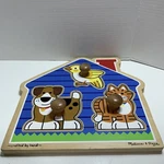 Melissa & Doug Jumbo Knob Wood Puzzle "house Pets" Dog Cat Chicken Pieces. Fixed Price $11.13.