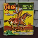 Vtg Set Of 3 Chief Picture Jigsaw Puzzles 1952 The Saalfield Publishing Co.. Fixed Price $10.00.