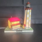 Coastal Heritage Stained Glass Replica Lighthouse, Sandy Hook Nj By Bill Job #'d. Fixed Price $66.33.