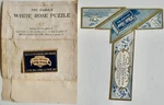 Antique 1903 White Rose Tea Advertising Puzzle 4-PIECE "t" Dissected Letter. Fixed Price $19.91.