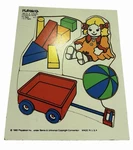 Vintage Wooden Playskool Puzzle 1980S Toy Wagon Ball Doll Blocks 4 Pieces. Fixed Price $8.50.