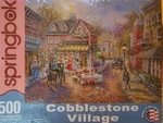 Springbok 500 Piece Puzzle, "cobblestone Village", Complete As Shown. Fixed Price $39.99.