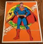 Vintage Playskool Superman Wooden Puzzle 1981 Tray Style 380-13. Fixed Price $10.00.