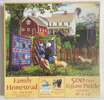 Sunsout Family Homestead 500 Pc Jigsaw Puzzle #28769 18"X24" Tom Wood New Sealed. Fixed Price $12.99.