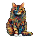 Maine Coon Cat Wood Jigsaw Adult Puzzle By Nestologi, Large 5 Hours Complete. Fixed Price $24.99.