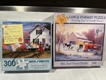 Bits & Pieces Large Puzzles 300 Pc Farm Cows Cothesline 18" X 24" Lot Of. Fixed Price $14.75.