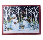 Lang 500 Piece Puzzle Birch & Snowman Art By Debbi Hron Perfect Timing 2013. Fixed Price $14.99.