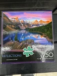 Buffalo Reflections 750 Piece Jigsaw Puzzle Mountains Fire 24 X 18. Fixed Price $10.00.
