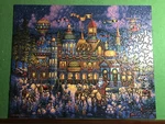 Dowdle Jigsaw Puzzle - Santa's Workshop Folk Art 500 Pieces Complete. Fixed Price $8.00.