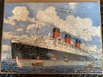 Vintage Victory Wooden Jig-saw Puzzle Of The Cunard Liner Queen Mary. Fixed Price $125.00.