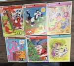 6 Vintage Whitman Frame-tray Cardboard Puzzles. Fixed Price $30.00.
