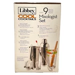Libbey Cool Cocktails 9 Piece Mixologist Set Shaker Glass Bar Tools Kit Nib. Fixed Price $22.88.
